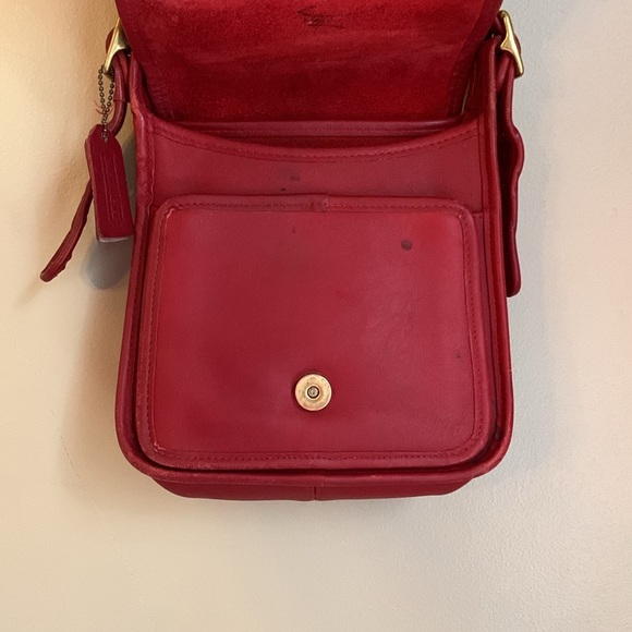 Vintage Red Coach Legacy Flap 9145 Leather Crossbody Handbag united states - Picture 3 of 16